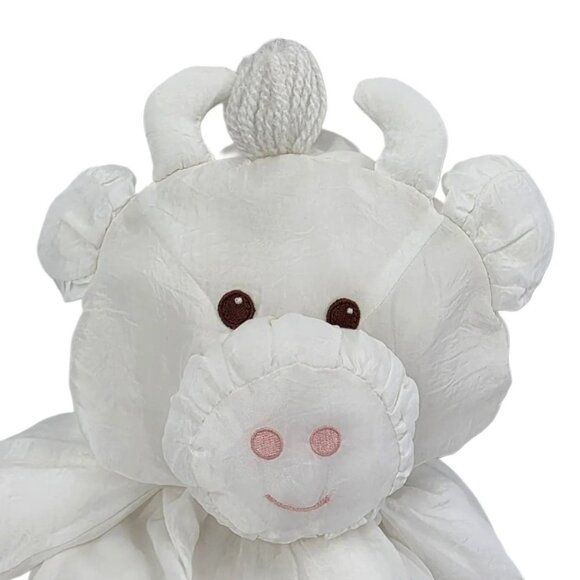 Vintage Fisher Price Puffalumps White Cow 16" Plush Puffalump Stuffed Animal 80s - Picture 2 of 8